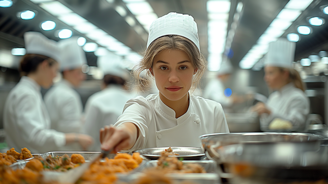 Professional Female Chef in Kitchen