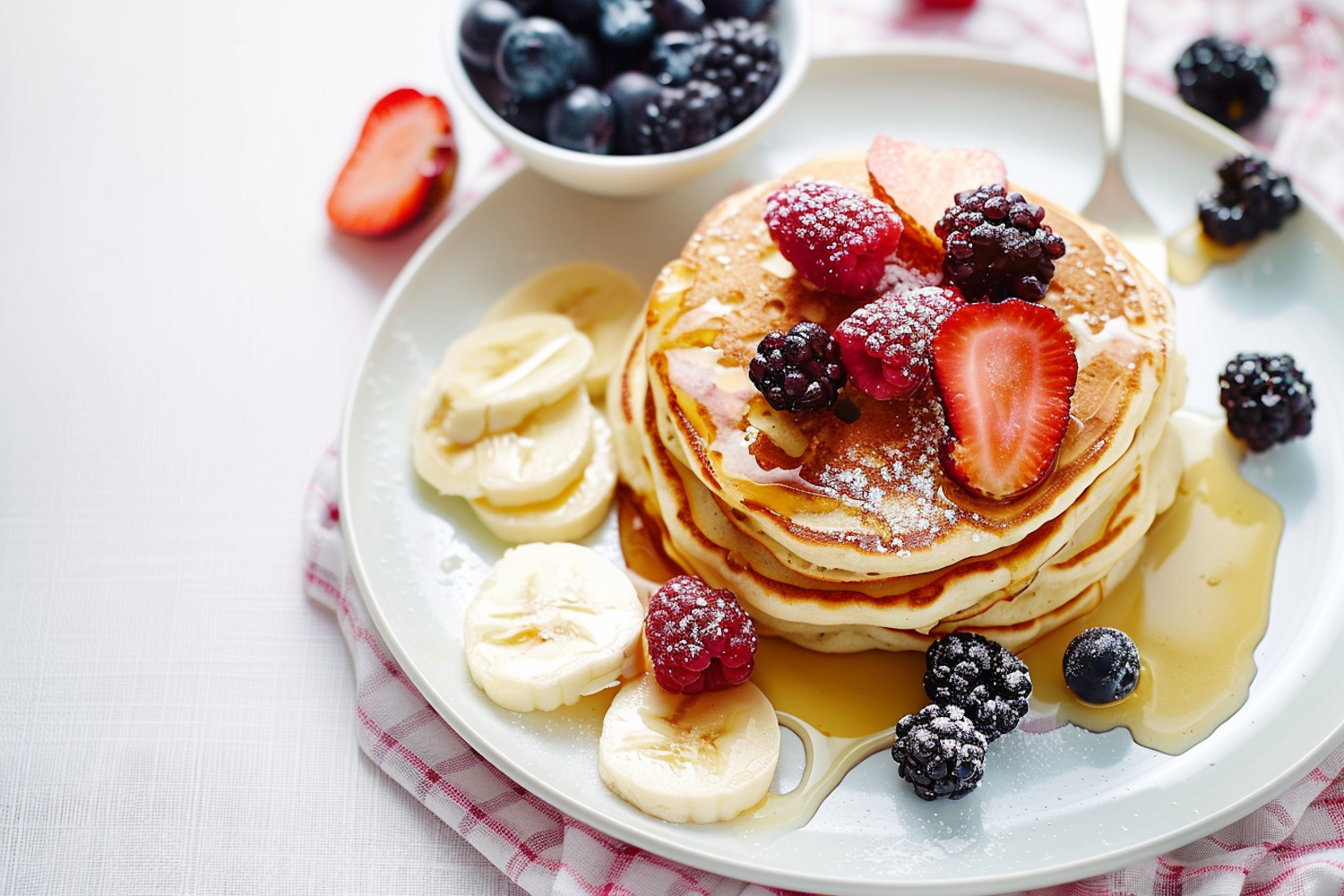 Fruit-Adorned Pancakes