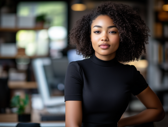 Confident Woman in Office Setting