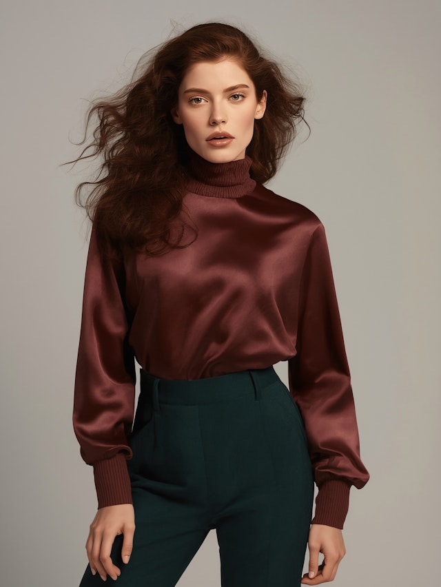 Woman in Satin Blouse