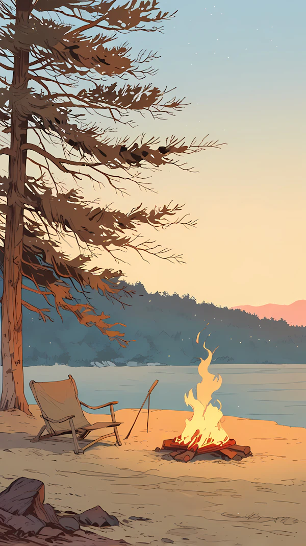 Lakeside Campfire Evening