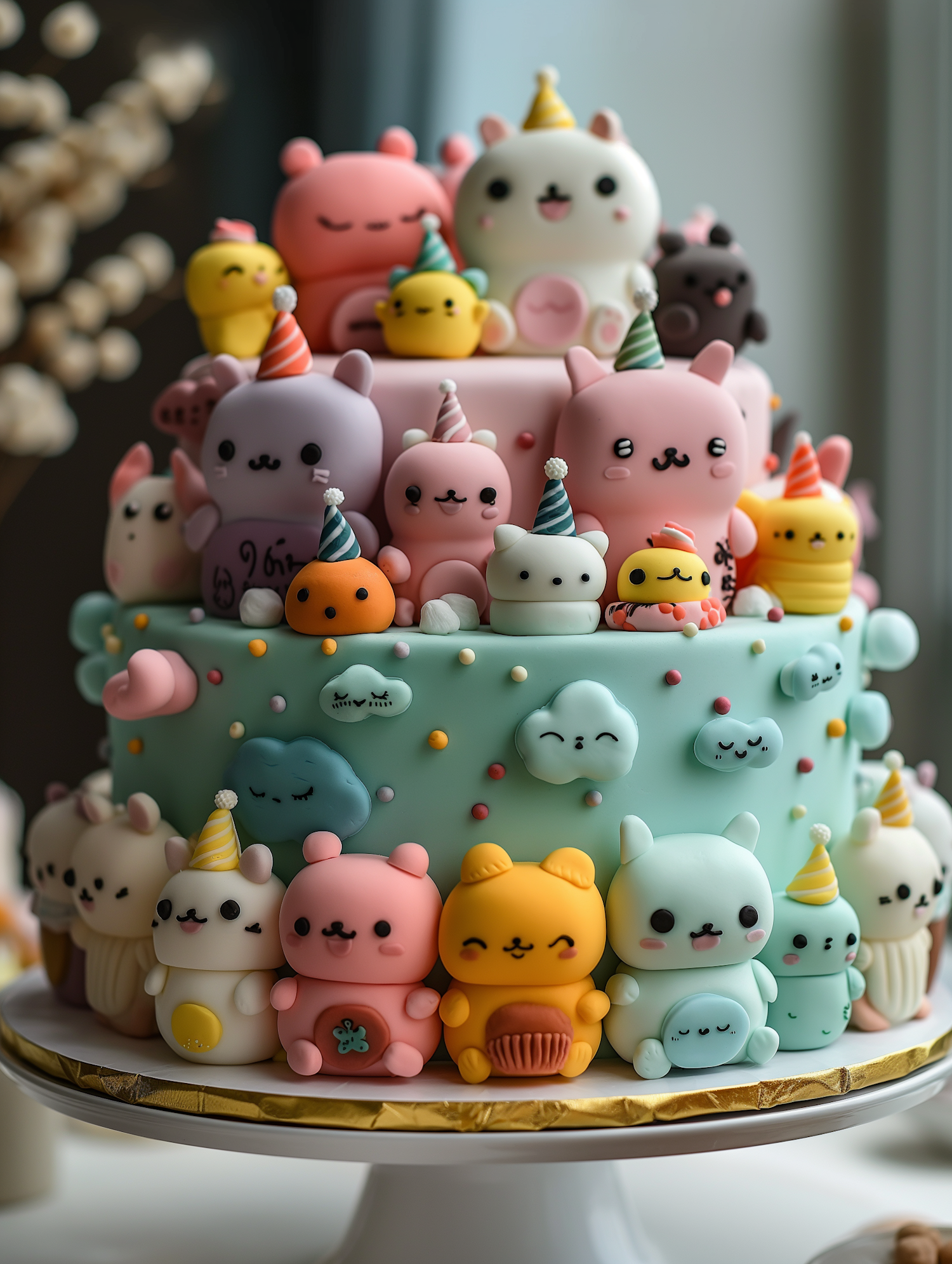 Colorful Animal-Themed Celebration Cake