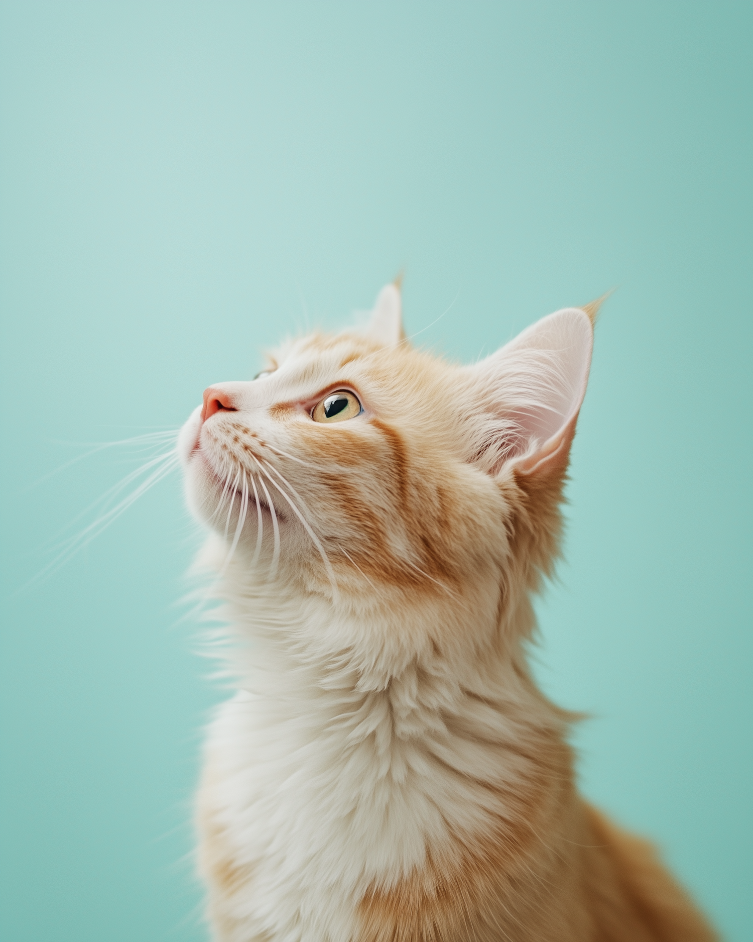 Curious Orange and White Cat