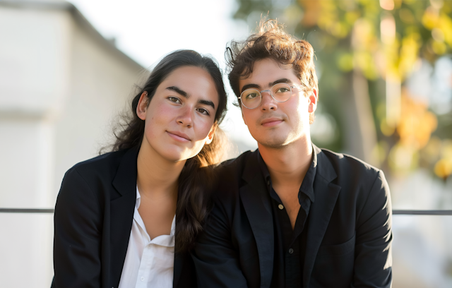 Two Young Adults in Natural Sunlight