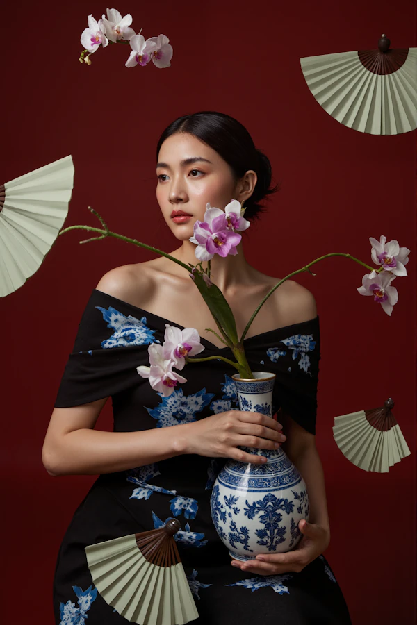 Elegant Woman with Vase