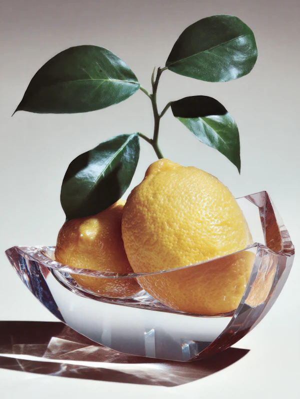 Lemons in Glass Bowl
