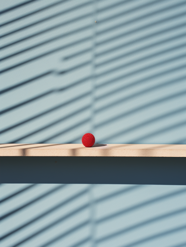 Red Sphere on Blue Geometric Harmony