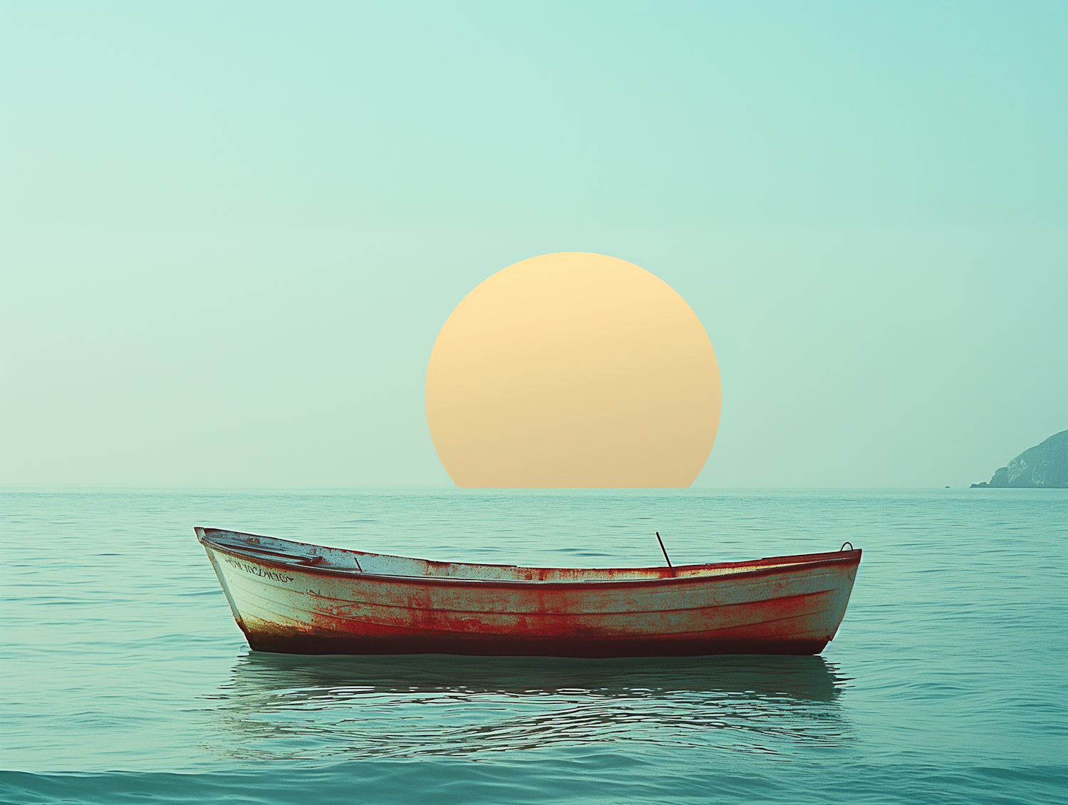 Old Boat on a Calm Sea