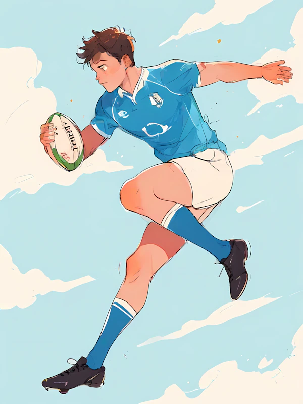 Rugby Player in Action
