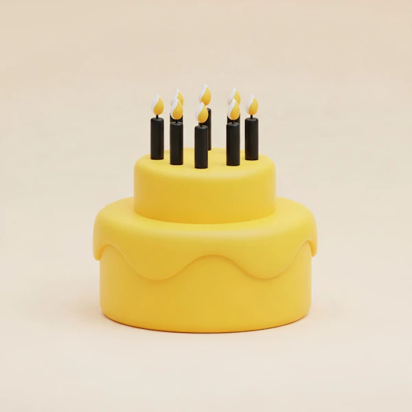 Yellow Cake with Candles