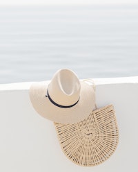 Straw Hat and Rattan Bag
