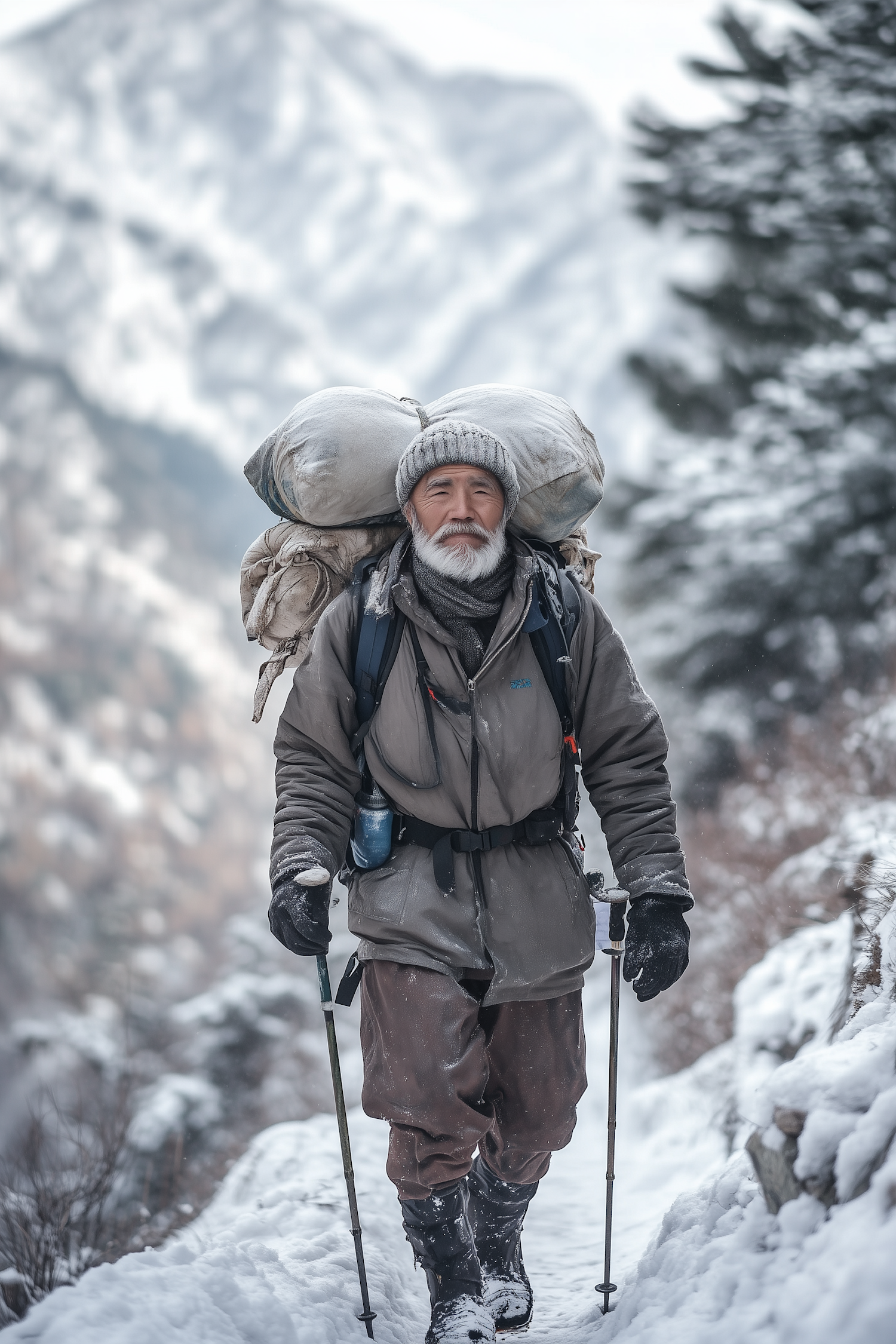 Man in Snowy Landscape