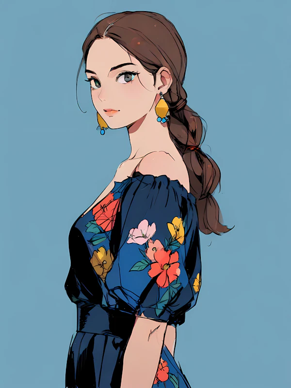 Elegant Floral Portrait