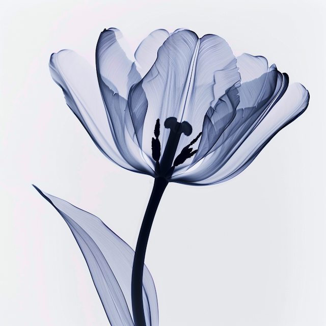 Blue Monochromatic Tulip