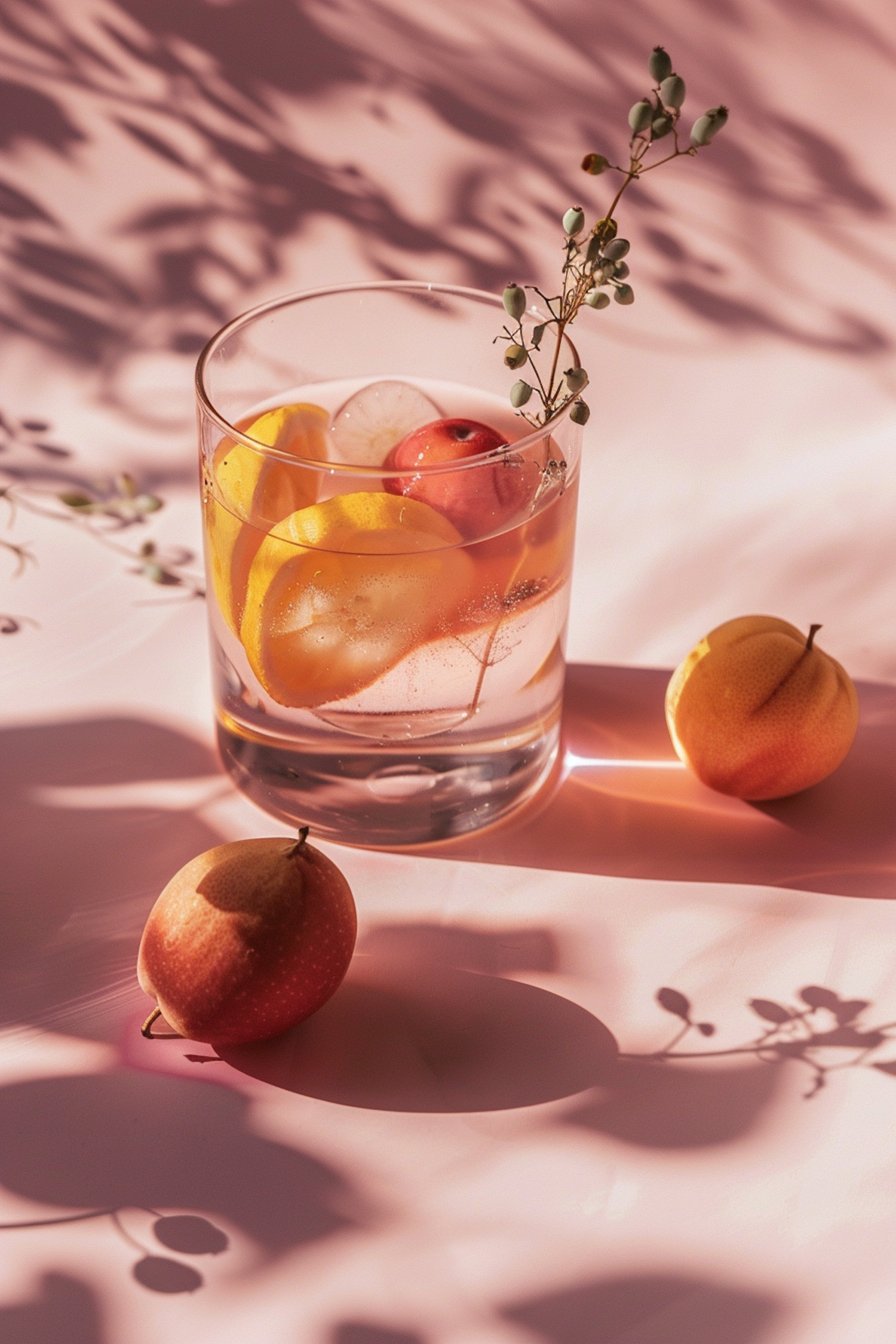 Elegant Still-Life with Beverage and Fruit