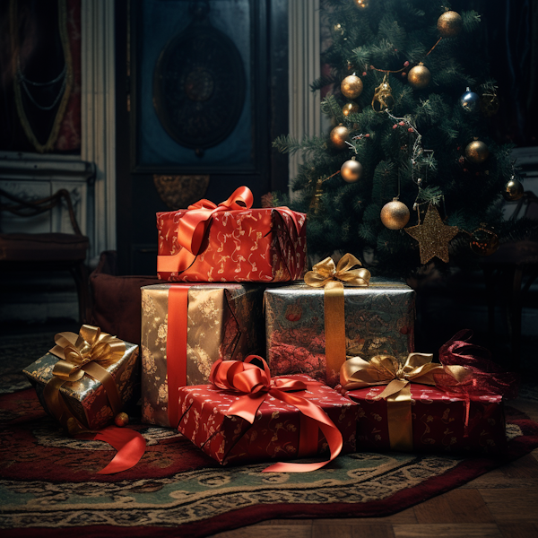 Festive Elegance: Christmas Presents and Tree