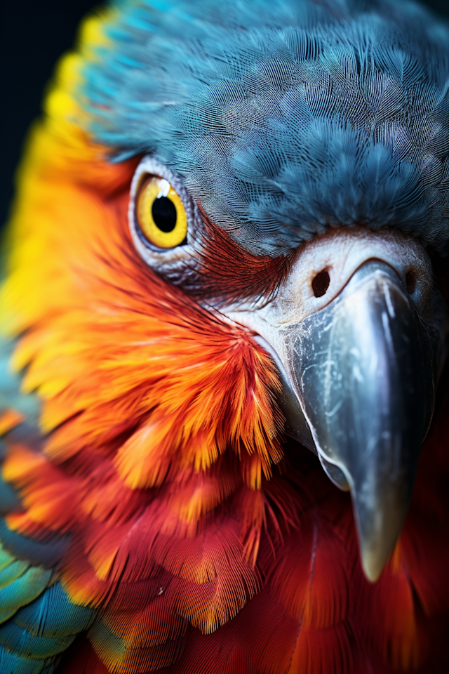 Vivid Tropical Parrot in Portrait