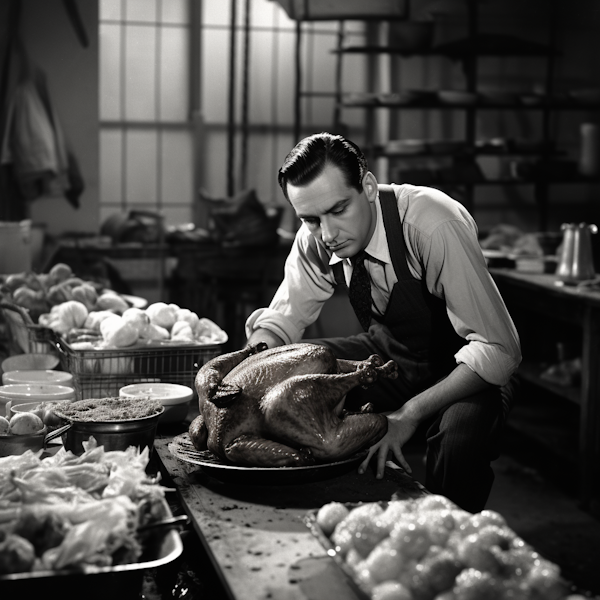 The Attentive Chef with Roast Turkey