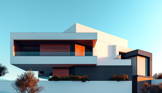 Modern Architectural Elegance at Twilight