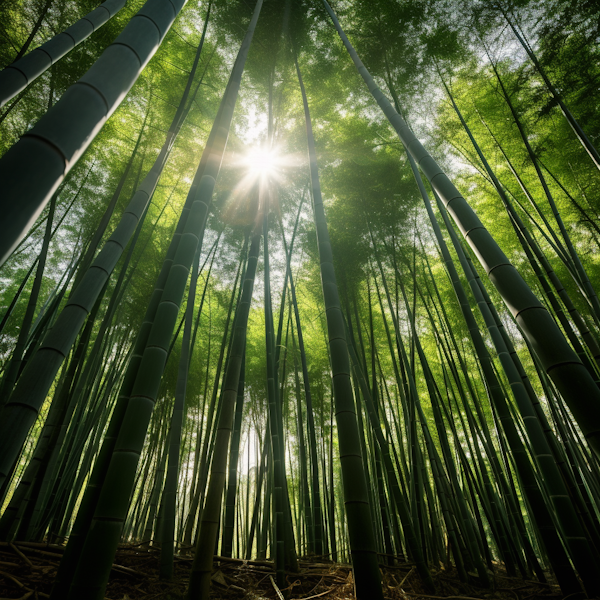 Sunlit Serenity in the Bamboo Grove