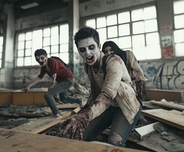 Zombie Attack in Abandoned Building