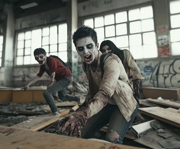 Zombie Attack in Abandoned Building