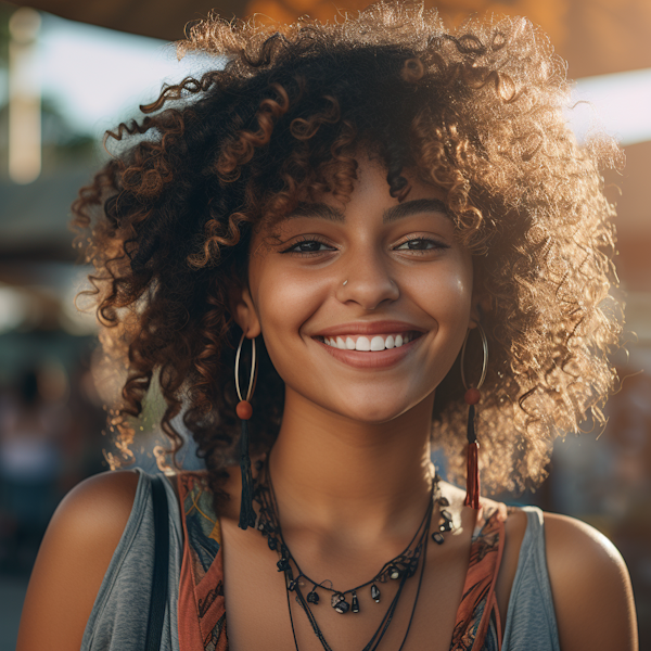 Golden Hour Bohemian Smile