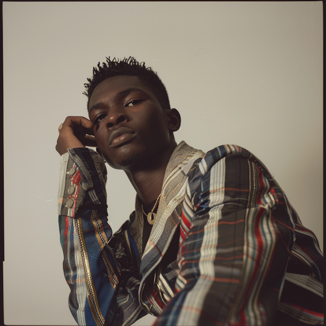 Stylish Young Man in Thoughtful Pose