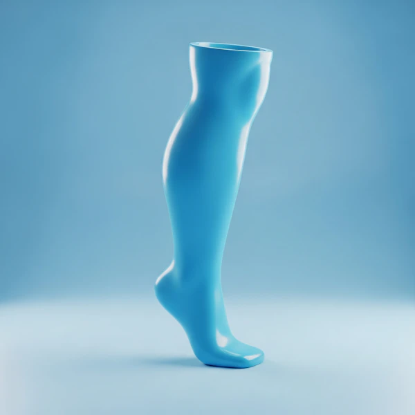 Glossy Blue Leg Sculpture