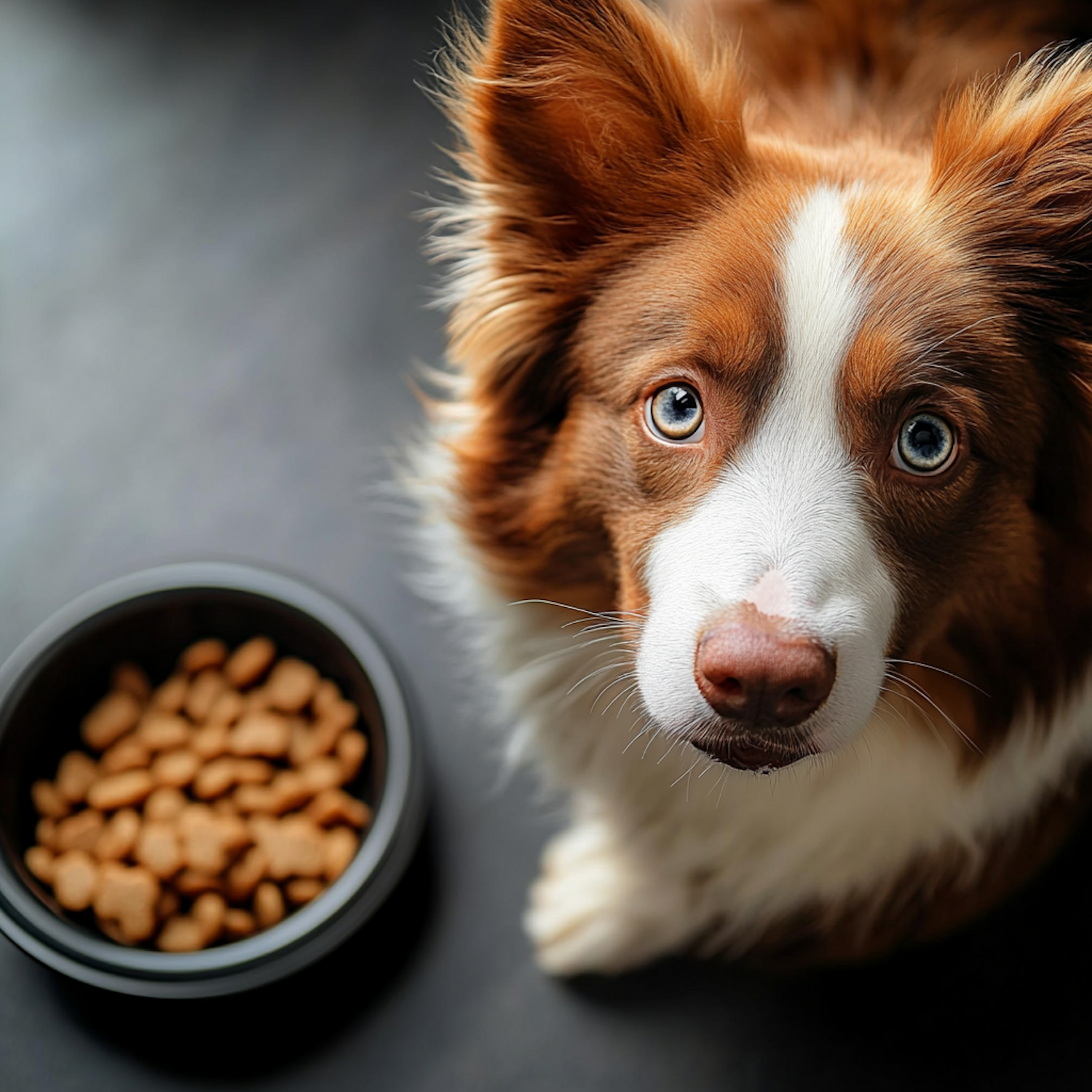 Close-up of a Dog with Blue Eyes