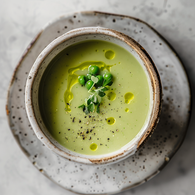 Artistic Green Pea Soup