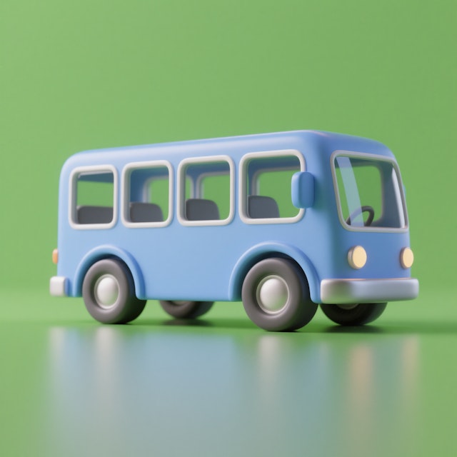 Cartoon Blue Bus