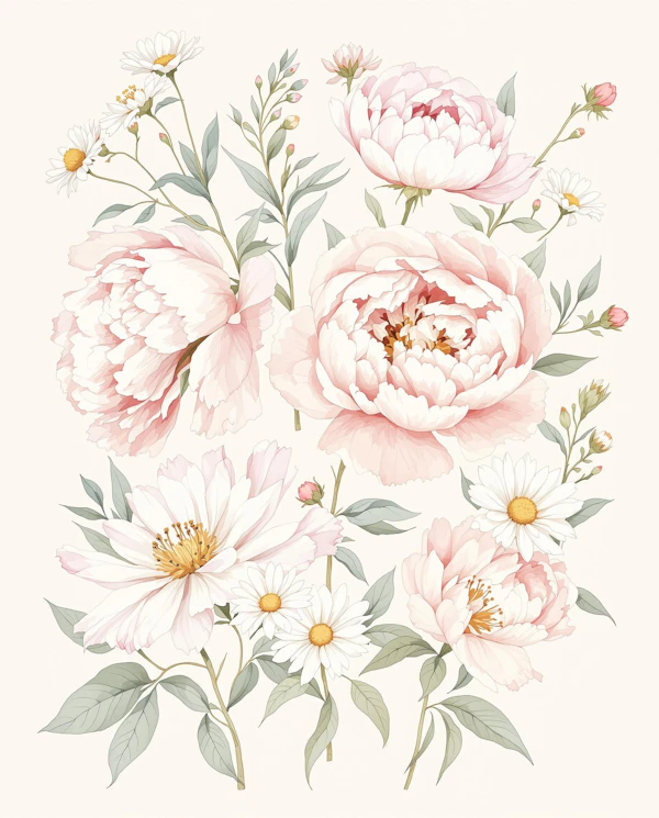 Pastel Floral Illustration