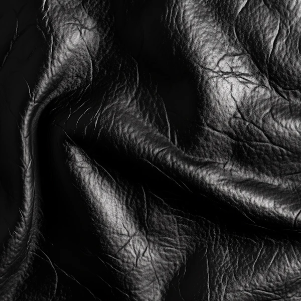 Glossy Black Leather