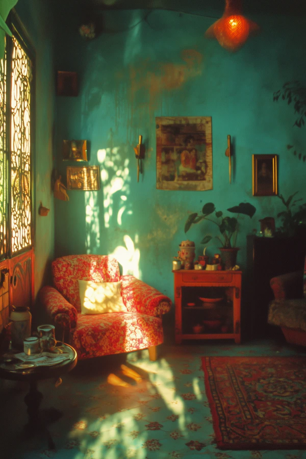 Cozy Room with Red Armchair