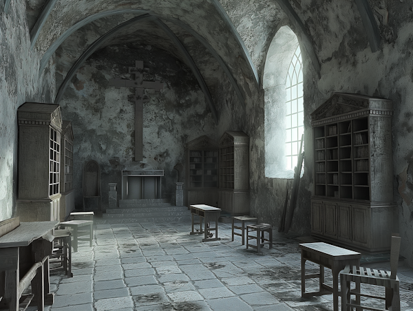 Aged Library or Chapel Interior