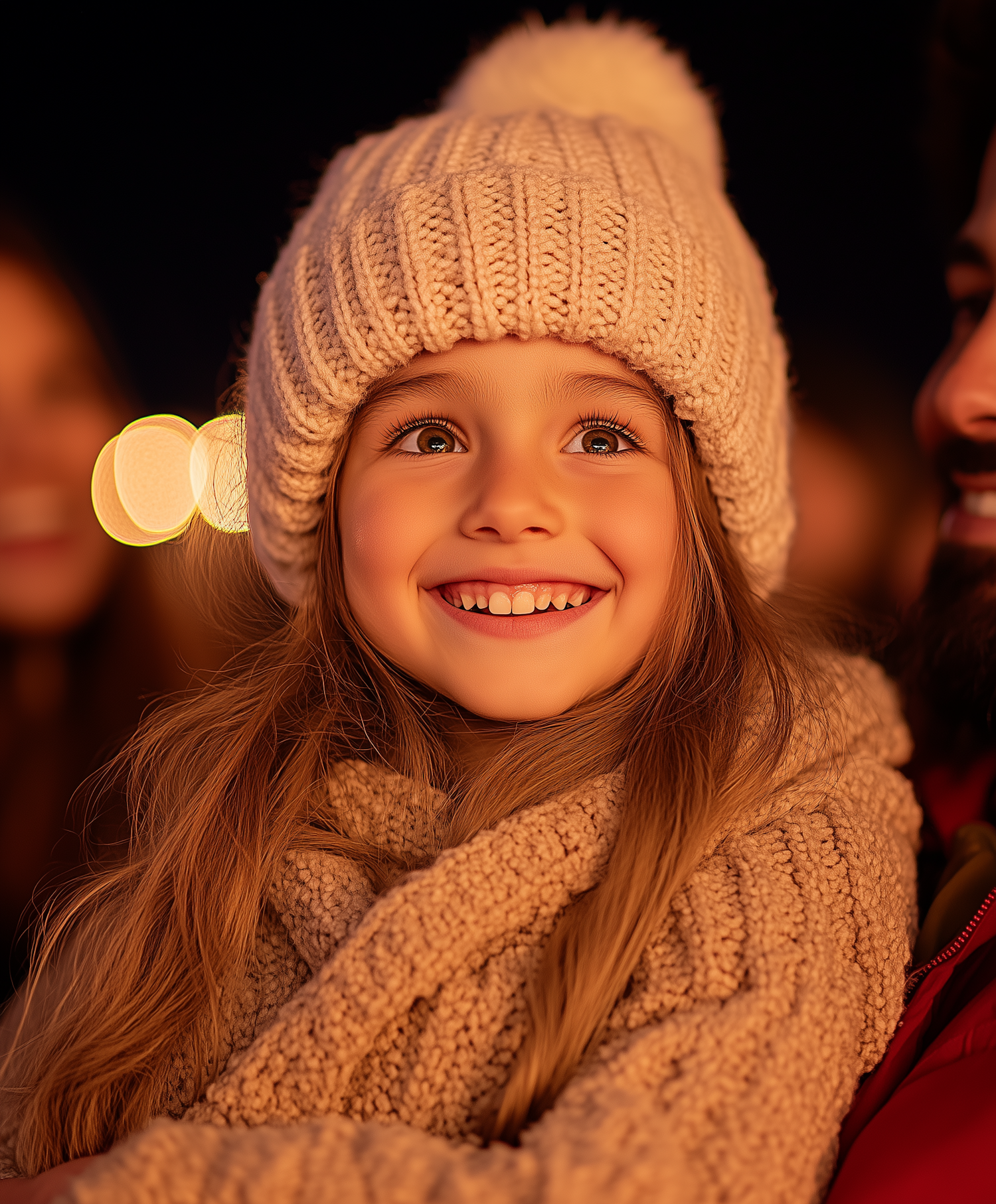 Joyful Girl in Cozy Attire