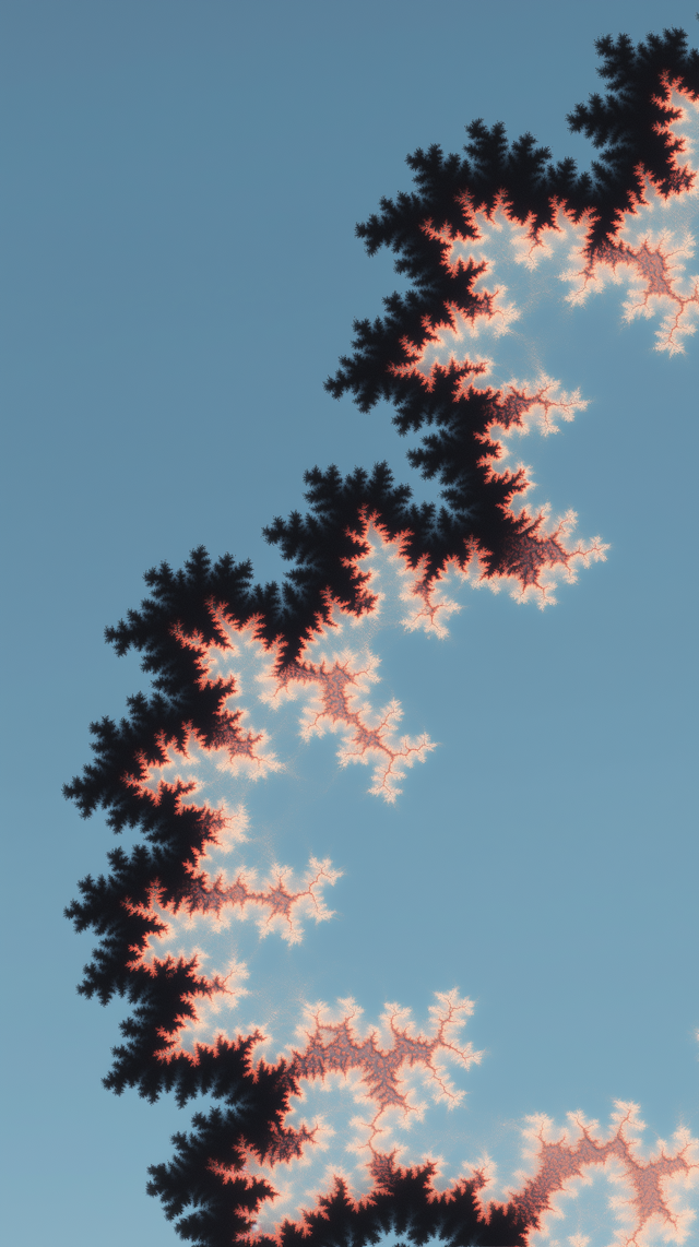 Fractal Pattern on Blue Background