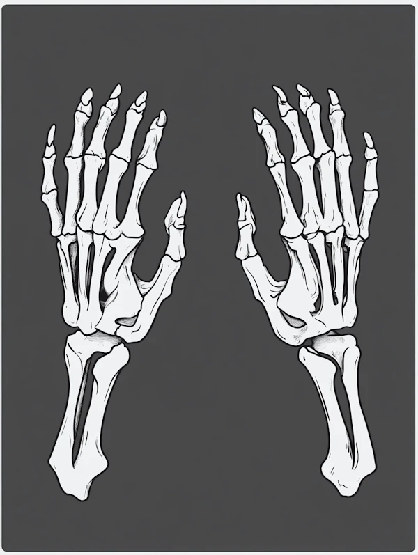 Skeletal Hands Illustration