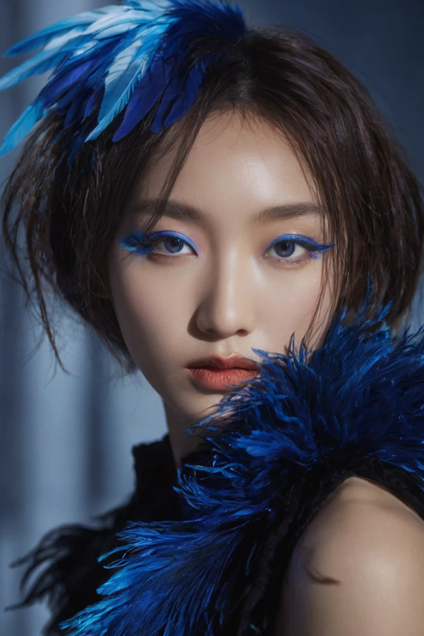Blue Feathered Portrait