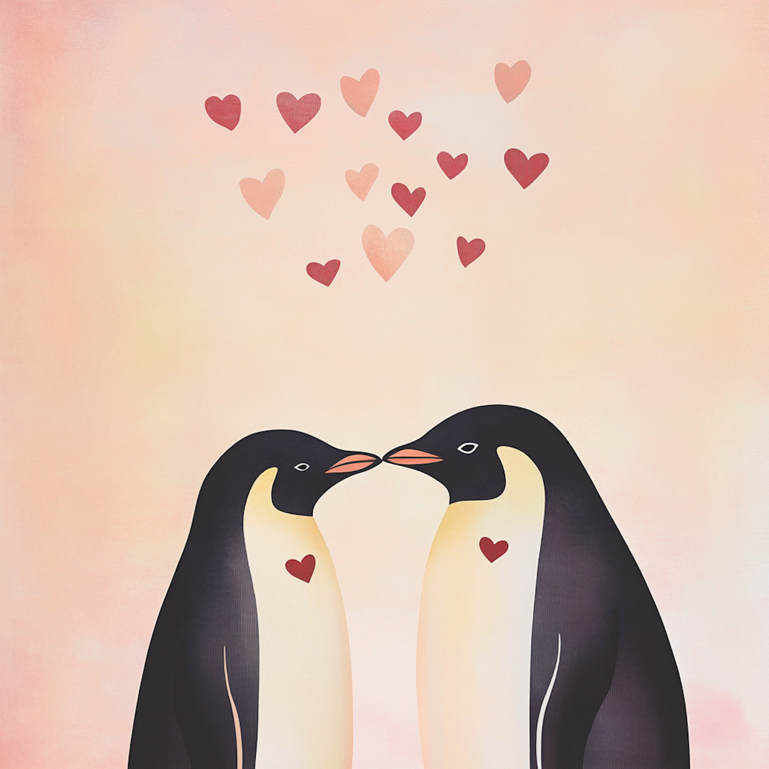 Penguin Love Illustration