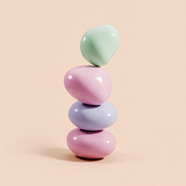 Stacked Pastel Pebbles