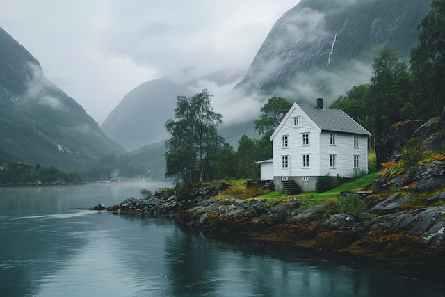 Serene Lakeside Nordic House