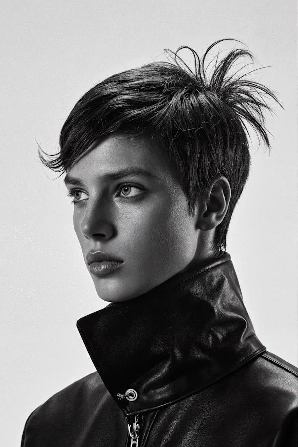 Dramatic Portrait with Leather Jacket