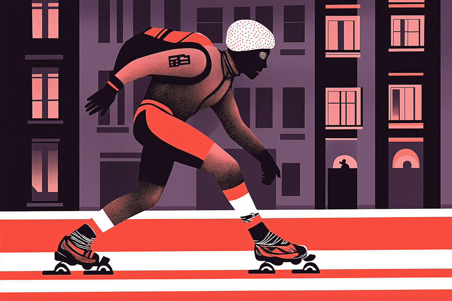 Dynamic Inline Skater Illustration