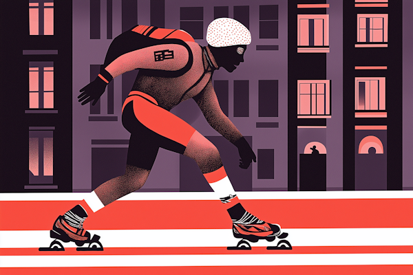 Dynamic Inline Skater Illustration