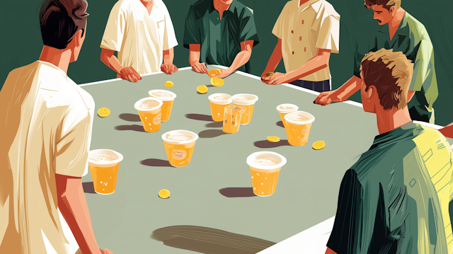 Beer Pong Game Illustration