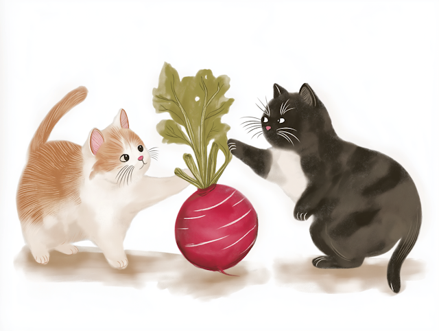 Cats and Radish Interaction