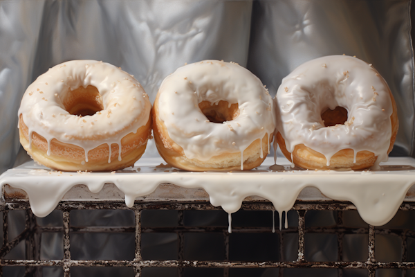 Glistening Glazed Donuts on Rack