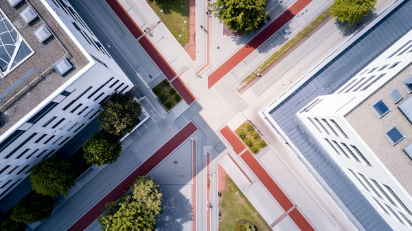 Geometric Urban Complex Aerial View